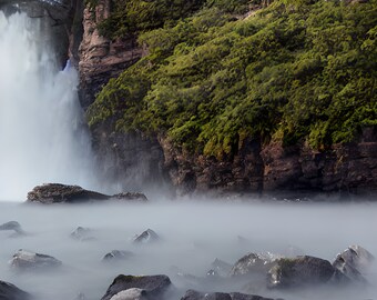 Landscape Photographic Art - Waterfall at Mountainous Glen