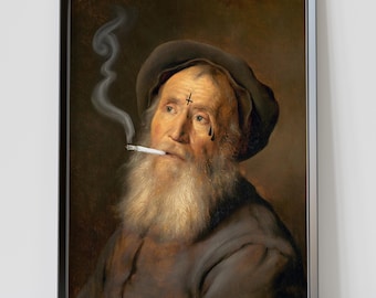 Tattooed Rembrandt Photo Paper Poster – Dutch Golden Age Art Remix