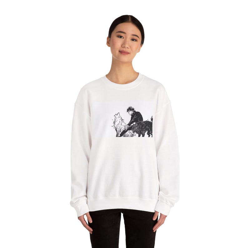 Sudadera con cuello redondo de perro demonio de Megumi Fushiguro imagen 5