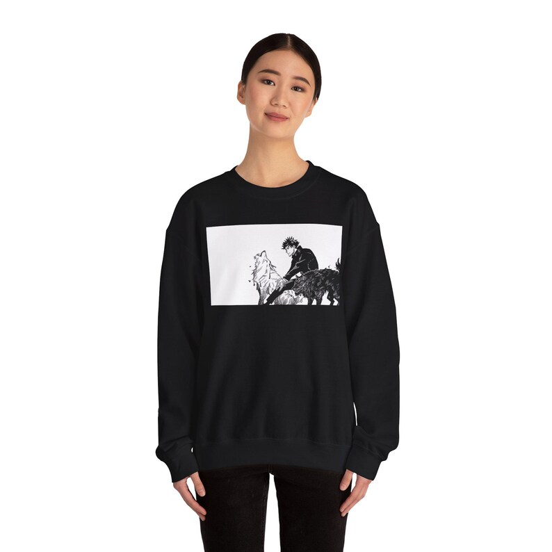 Sudadera con cuello redondo de perro demonio de Megumi Fushiguro imagen 8