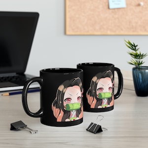 Taza negra Demon Slayer Anime Nezuko (325 ml)