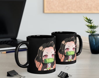 Taza negra Demon Slayer Anime Nezuko (325 ml)