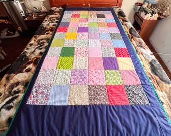 Multi Pattern Handmade Twin Bed Quilt
