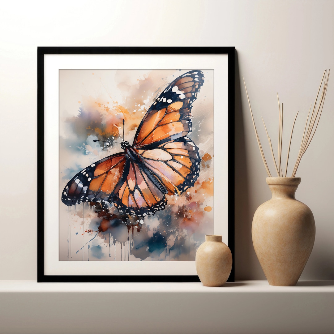 Monarch Butterfly Art Print | Digital Print | Printable Wall Art Poster ...
