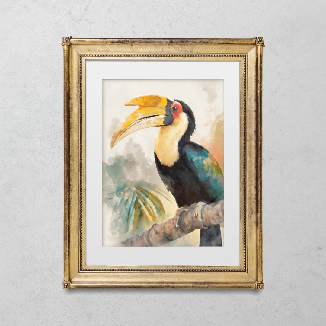 Great Hornbill Art Print, Digital Print, Printable Wall Art Poster ...