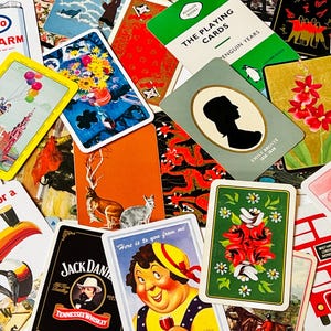 Set di carte da gioco vintage x 50 carte da scambio Carte retrò per effimeri, diario spazzatura, scrapbooking, artigianato di carta, tecniche miste