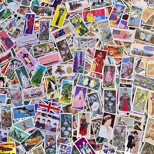 Vintage Tea Cards Mystery Pack x 100 carte da collezione Ephemera per scrapbooking Junk Journal