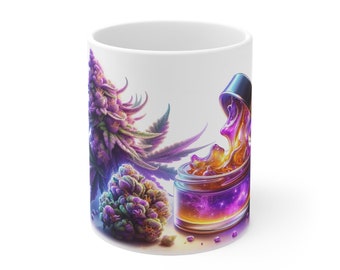 WEED/WAX MUG - (11oz) Marijuana Themed Coffee Mugs for Stoners
