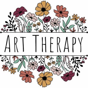 Art Therapy in a Stylized Font on a Spring Flowers Design PNG