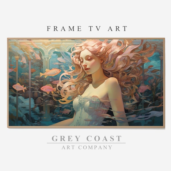 Samsung Frame TV Art, Baroque Style Mermaid Painting, Baroque, Ethereal, Whimsical Mermaid, Digital Art for The Frame TV