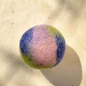 Sustainable dog toy ball | wool felt puppy fetch ball | eco-friendly dog toy