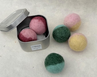 Wool Felt Cat Toy Balls - Catnip Infused, Scandi Style, Set of 2