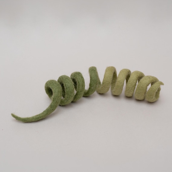 Wool Spiral Cat Toy, Handmade Felt Spring Toy, Natural Cat Enrichment Toy, Eco Friendly Interactive Cat Toy