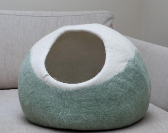 Minimale wolvilt kattengrot – Milieuvriendelijke mand voor katten en kleine honden