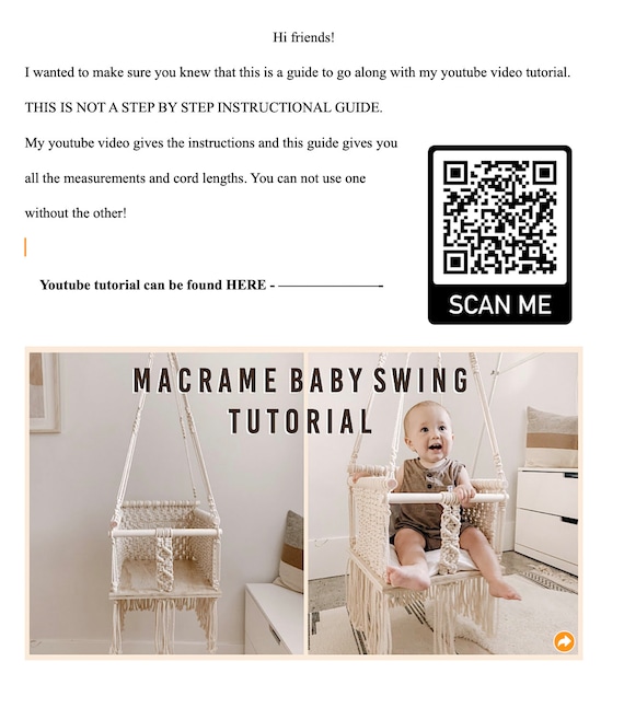 Macrame baby swing tutorial hotsell