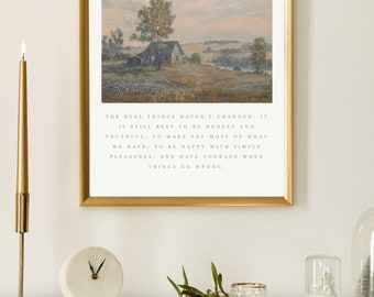 Vintage Art Print DIGITAL DOWNLOAD - Laura Ingall's Wilder Quote - little house on the prairie art