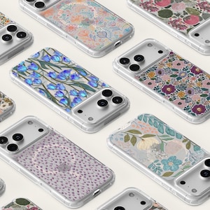 Clear Floral Phone Cases| MagSafe, iPhone, Galaxy