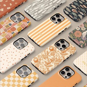 Orange Phone Cases | Floral, Striped, Checkers, Polka Dot | iPhone, Galaxy, Pixel