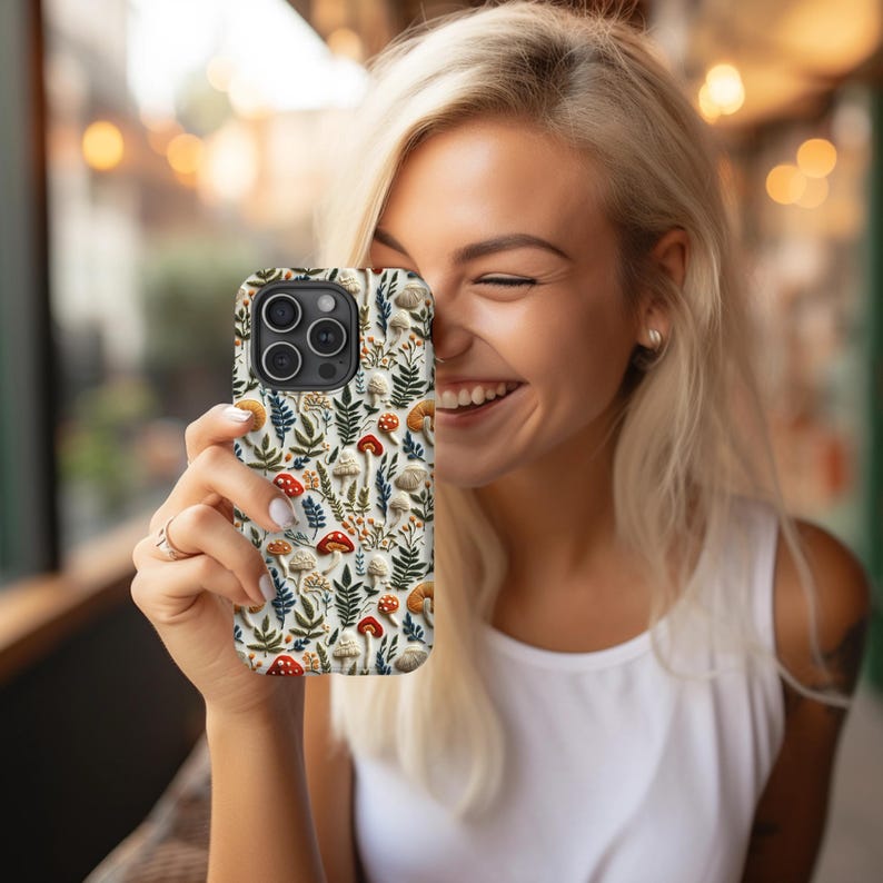 Mushroom Botanical Phone Case | Cottagecore Nature Design (MagSafe Compatible) afbeelding 6