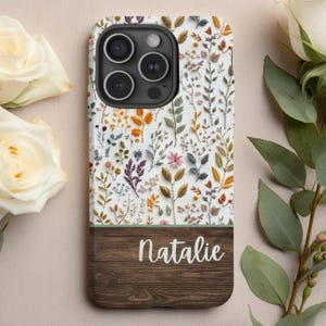 Floral Embroidered Phone Case | Protective iPhone, Samsung, Pixel Cover