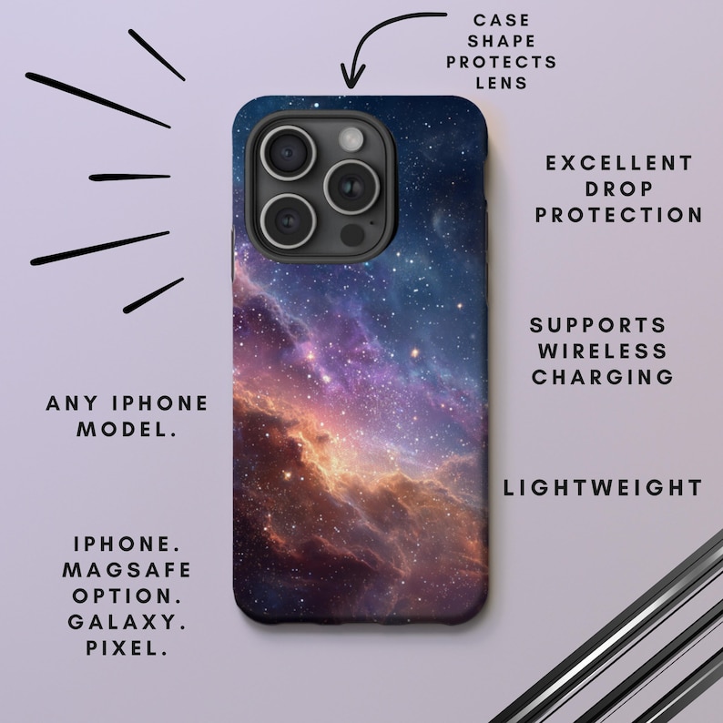 Celestial Galaxy Stars Phone Case | iPhone, Samsung, Pixel image 2