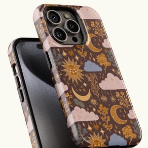 Celestial Phone Cases|Sun, Moon, Stars, Checkers, Whimsigoth|iPhone, Samsung Galaxy, Pixel image 13