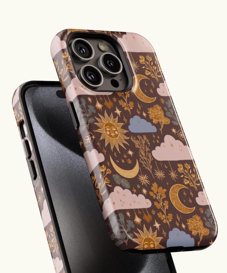 Celestial Phone Cases|Sun, Moon, Stars, Checkers, Whimsigoth|iPhone, Samsung Galaxy, Pixel image 13