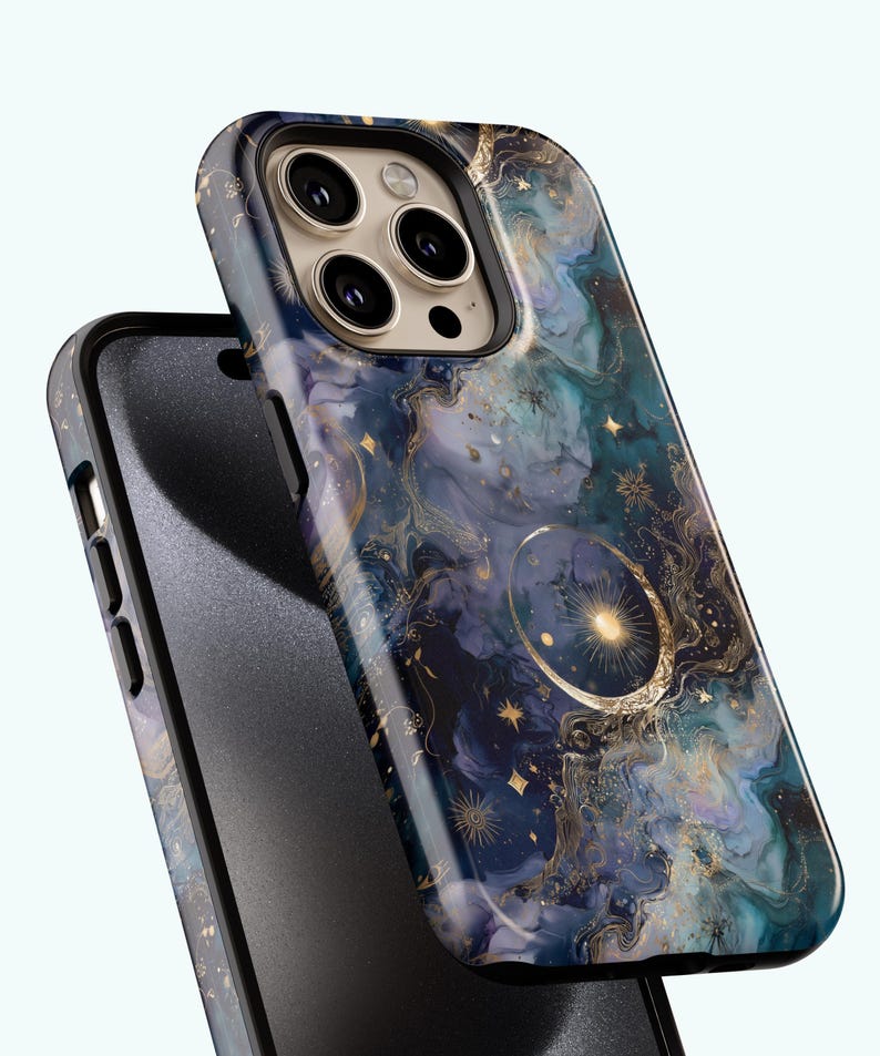 Celestial Phone Cases|Sun, Moon, Stars, Checkers, Whimsigoth|iPhone, Samsung Galaxy, Pixel image 5