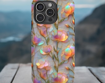 Opalescent Floral Phone Case | Stained Glass Style