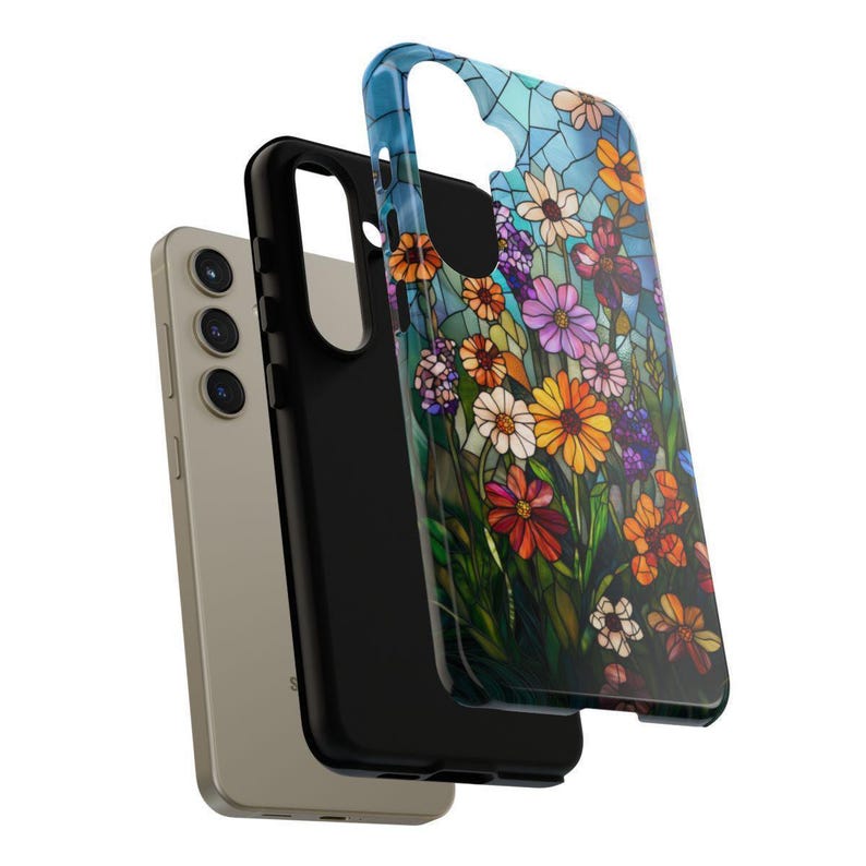Funda para teléfono con diseño floral de vidrieras/flores silvestres MagSafe iPhone 17 Air 16 16e 15 14 Pro Max 13 Mini12 11 XR Galaxy S25 S24 Pixel 9 Pro XL 8 7 imagen 8