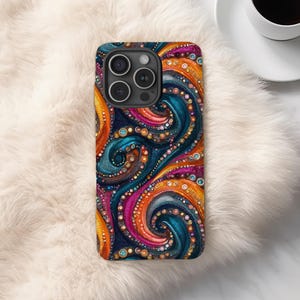 Glitter Gem Phone Case|Colorful Swirl Phone Case|iPhone 16 pro max 15 plus 14 13 mini 12 11 X XR XS Galaxy S24+S23 S22 S21 Pixel 9 pro 8 7 6