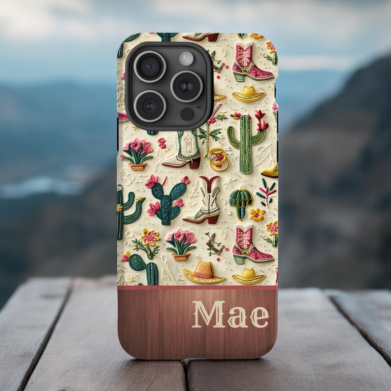 Western Phone Case| Embroidery-Style iPhone, Galaxy, Pixel image 3