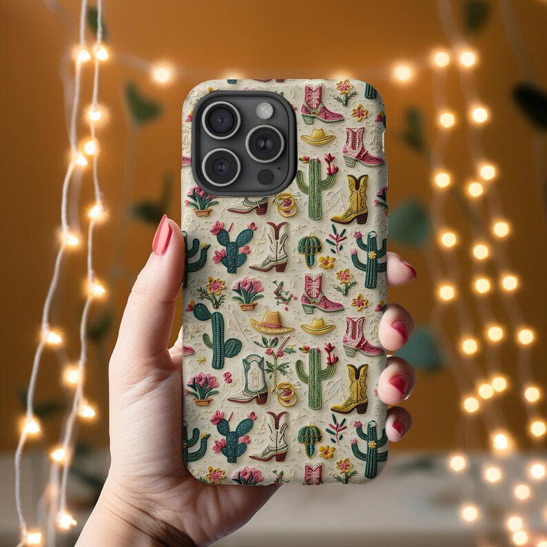 Western Phone Case| Embroidery-Style iPhone, Galaxy, Pixel image 7