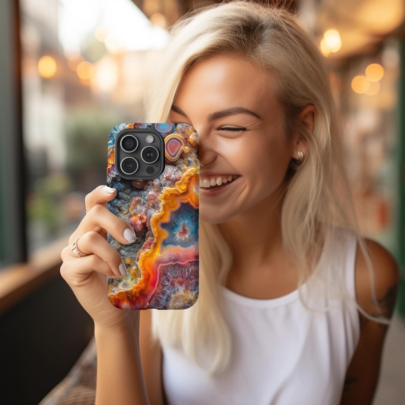 Colorful Nature Phone Case |Fire Agate Design|iPhone, Galaxy, Pixel Bild 5