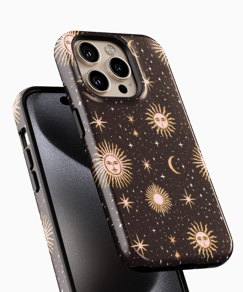 Celestial Phone Cases|Sun, Moon, Stars, Checkers, Whimsigoth|iPhone, Samsung Galaxy, Pixel image 14