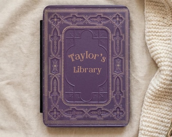 Custom Book Cover Kindle Paperwhite Case|7 inch Leather Kindle Case|Kindle Colorsoft|Kindle Case 2024| Saffiano Leather|Personalized Kindle