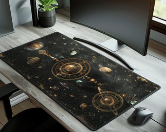 Celestial Steampunk Desk Mat | XL Gaming Mousepad