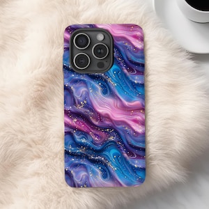 Wavy Phone Case Colorful iPhone Case Gradient Hippie Phone Case Retro Colorful Swirl Abstract iPhone Case 15 14 13 12 11 X XR XS Color Waves