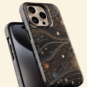 Celestial Phone Cases|Sun, Moon, Stars, Checkers, Whimsigoth|iPhone, Samsung Galaxy, Pixel image 4