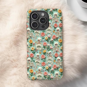 Floral Skull Phone Case, 3D Design | iPhone, Galaxy, Pixel