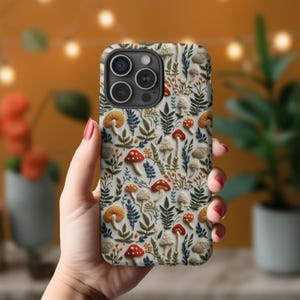 Mushroom Botanical Phone Case | Cottagecore Nature Design (MagSafe Compatible) afbeelding 5