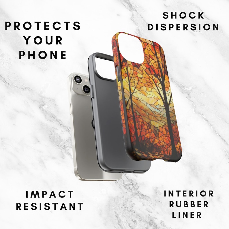 Autumn Phone Case|Stained Glass Fall Leaves |iPhone, Galaxy, Pixel image 4