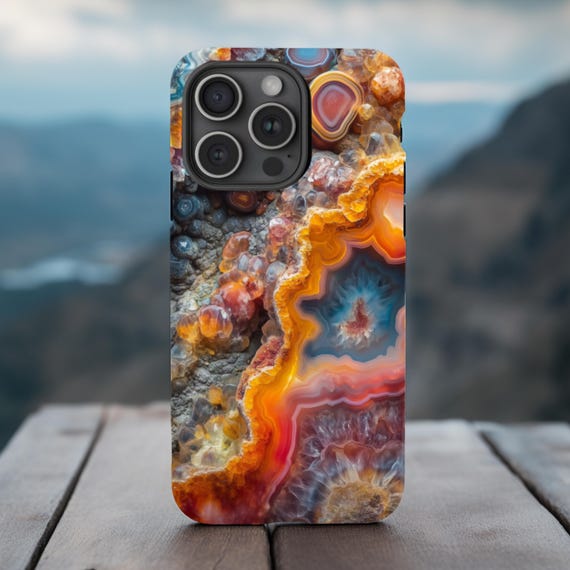 Colorful Nature Phone Case |Fire Agate Design|iPhone, Galaxy, Pixel