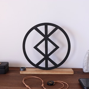 Wood Protection Bindrune: Viking Desk Decor, Norse Mythology Sign