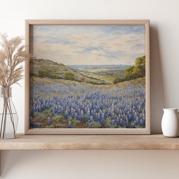 Hill Country Landscape with Bluebonnets