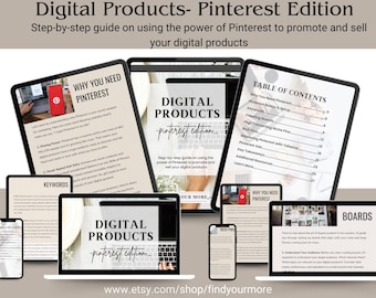 Digital Products- Pinterest Edition Pinterest Marketing Boost Sales with Organic Traffic Setup Keywords Tailwind Canva Rich Pins Ads