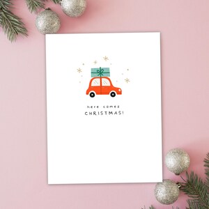 印刷可能なノートカード - クリスマスがやって来ます - ユニーク、カスタム、オリジナル、楽しい、甘い、ホリデー、面白いものからクラシックなもの、心温まるものまで
