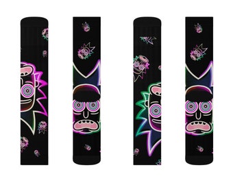 Rick and Morty Neon Socks