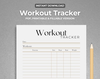 Workout-Tracker zum Ausdrucken für Fitness, Calisthenics und andere Trainingsarten. Trainingsplaner, Calisthenics-Planer, Sofortiger Download