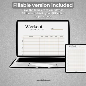 Weekly Workout Log Printable for Fitness, Calisthenics & Other Type of ...
